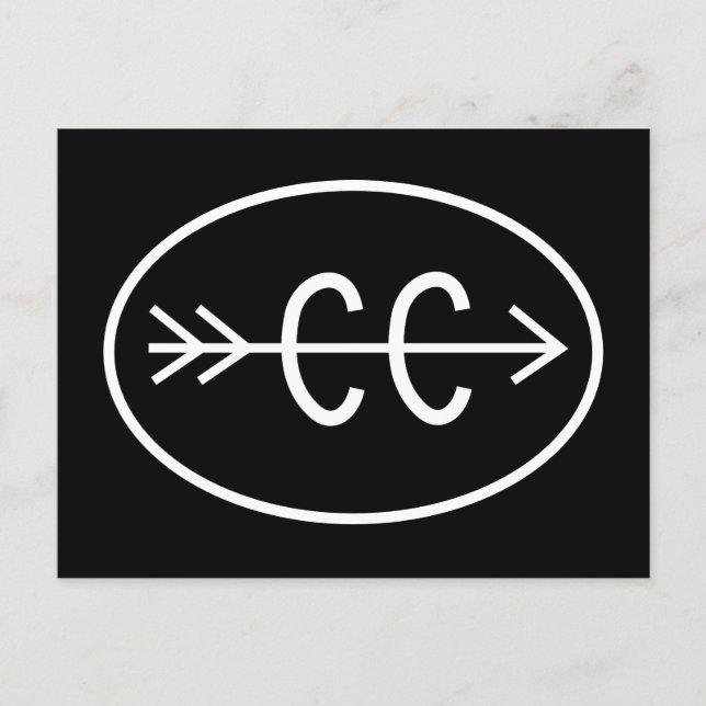 Crosst country symbolvykort vykort (Framsida)