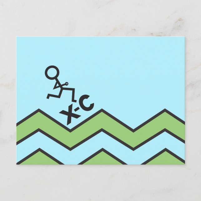 Crosst country XC-vykort som kör Figur Vykort (Framsida)