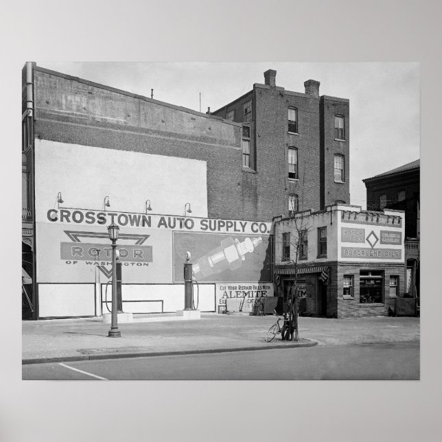 Crosstown Auto Supply, 1920. Gammalt foto Poster (Framsidan)