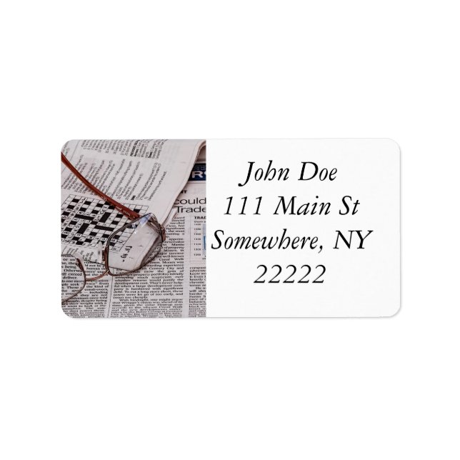 Crossword Genius Adressetikett (Framsidan)