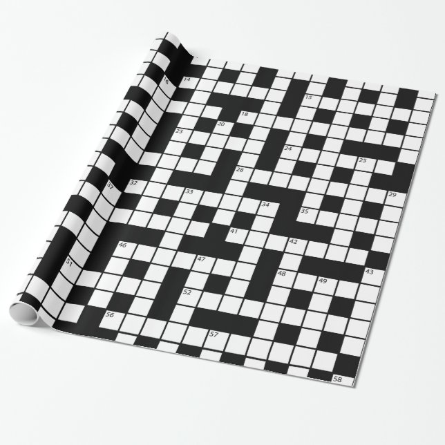 Crossword mönster presentpapper (Utrullad)