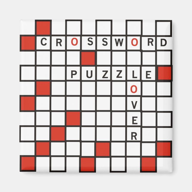 Crossword Puzzle Älskare red Magnet (Framsidan)