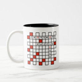Crossword Puzzle Älskare red Two Tone Coffee Mugg