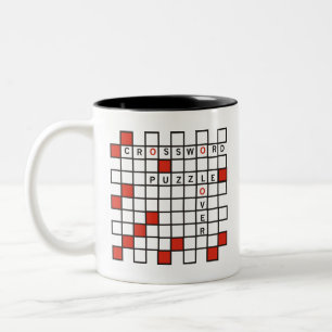 Crossword Puzzle Älskare red Two Tone Coffee Mugg