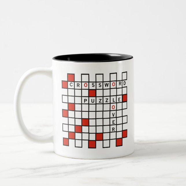 Crossword Puzzle Älskare red Two Tone Coffee Mugg (Vänster)