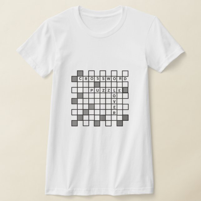 Crossword Puzzle Älskare T-Shirt (Laydown)