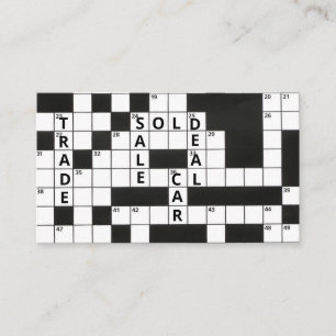 Crossword Puzzle Car Dealer Business Visitkort