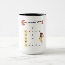 Crossword Puzzle Champ: Lösar för kaffe Mugg