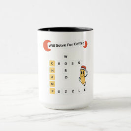 Crossword Puzzle Champ: Lösar för kaffe Mugg