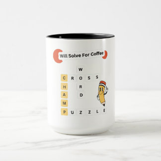 Crossword Puzzle Champ: Lösar för kaffe Mugg