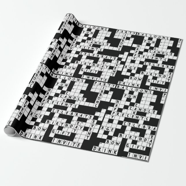 Crossword Puzzle-födelsedag Presentpapper (Utrullad)