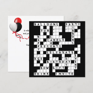 Crossword Puzzle Födelsedagsfest Inbjudan