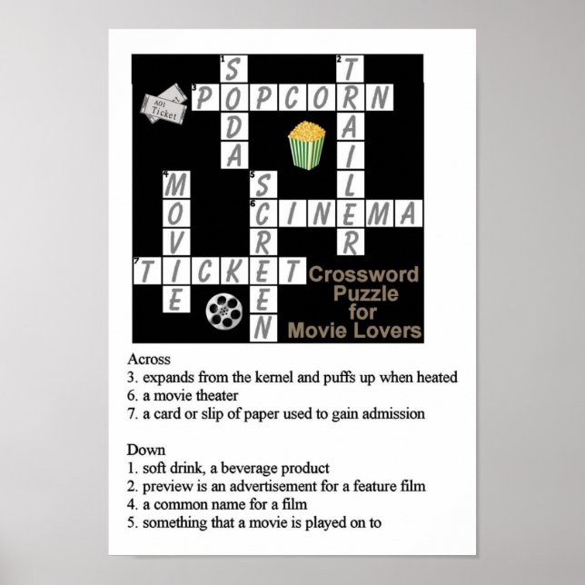 Crossword Puzzle for Movie Älskare Poster (Framsidan)