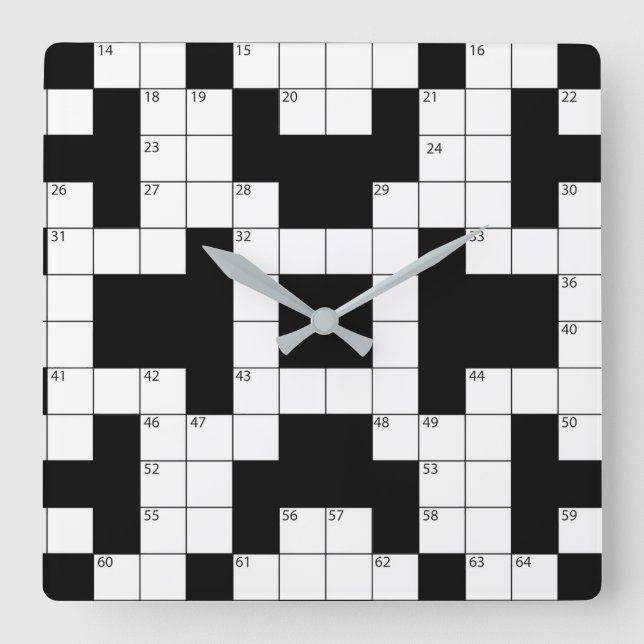 Crossword Puzzle  Fyrkantig Klocka (Framsida)