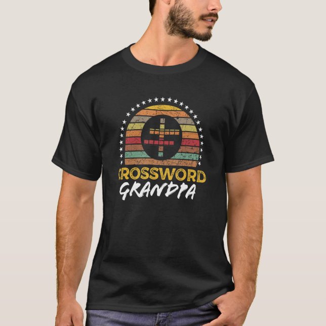 Crossword Puzzle Grandpa Player Grandfather Graphi T Shirt (Framsida)