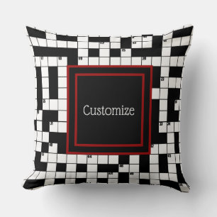 Crossword Puzzle Grid Mönster Dekorativ kudde