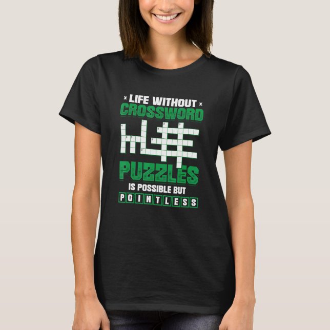 Crossword Puzzle Lover Crossword Puzzling T Shirt (Framsida)