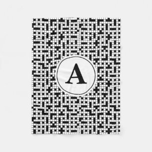 Crossword Puzzle Monogram Fleecefilt
