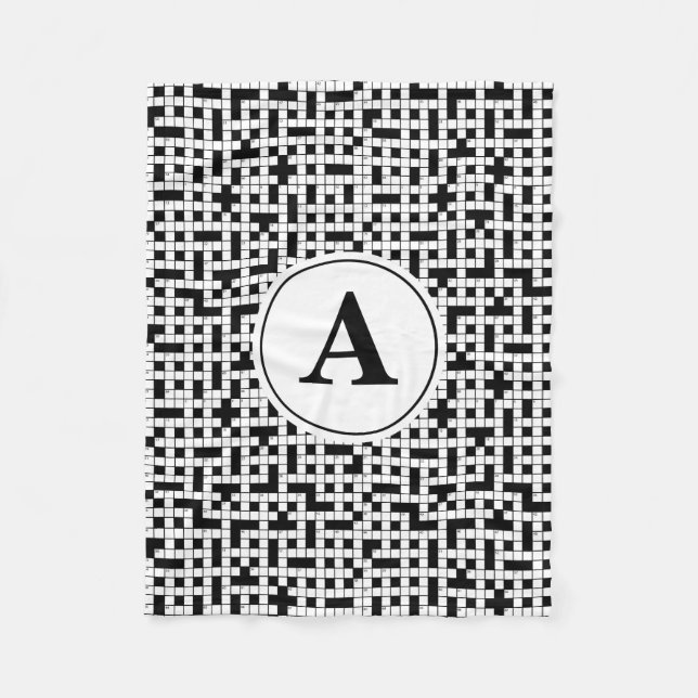 Crossword Puzzle Monogram Fleecefilt (Framsidan)