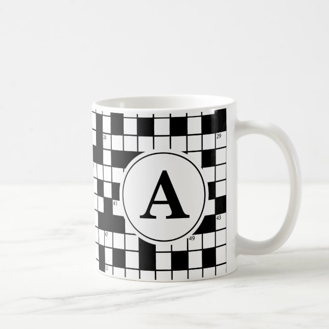 Crossword Puzzle Monogram Kaffemugg (Höger)