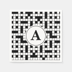 Crossword Puzzle Monogram Pappersservett