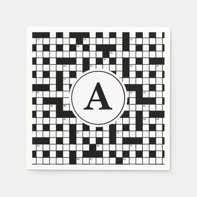 Crossword Puzzle Monogram Pappersservett (Framsidan)