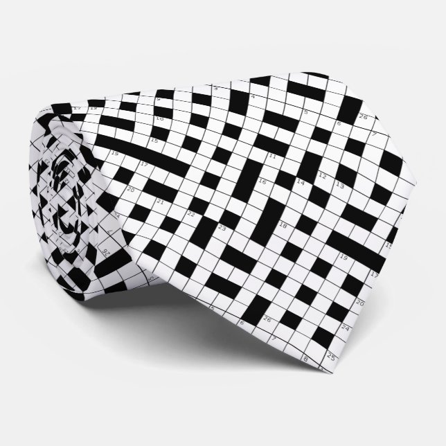 Crossword Puzzle Mönster Tie Slips (Rullad)