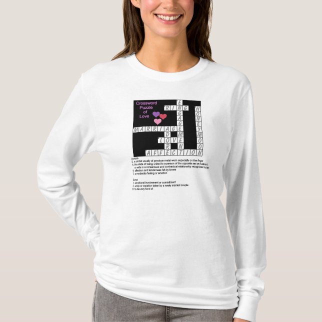 Crossword Puzzle of Kärlek Hoodie T Shirt (Framsida)