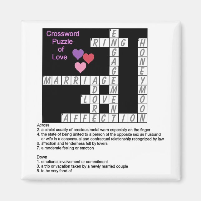 Crossword Puzzle of Kärlek Magnet (Framsidan)
