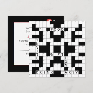 Crossword Puzzle Party Inbjudningar