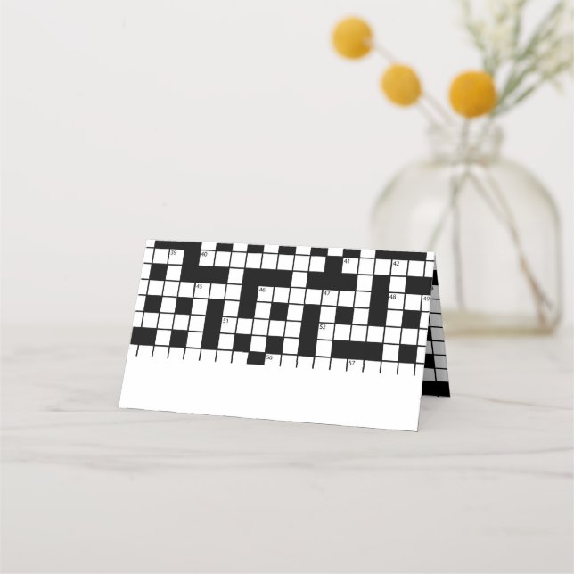 Crossword Puzzle Theme Birthday Placeringskort (Framsida)