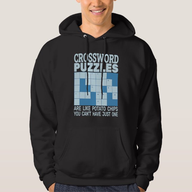 crossword puzzles are like potato chips and crossw hoodie (Framsida)