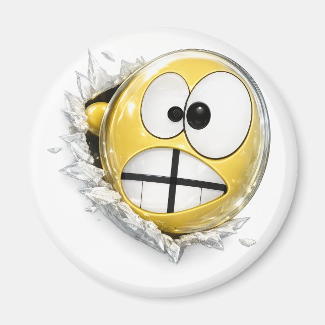 Crossy 3D Emoji Round Magnet (Framsidan)