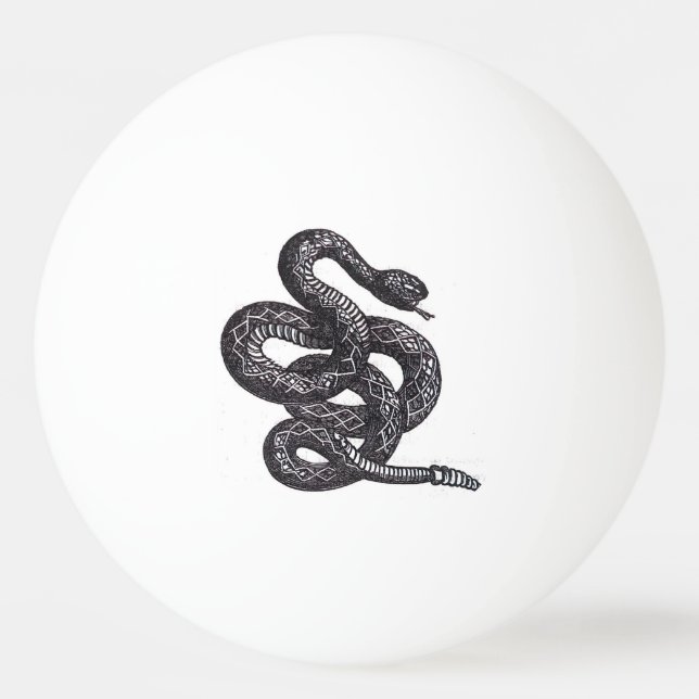 Crotalus Cascavella Orm (Giftig Gropviper) Pingisboll (Framsidan)