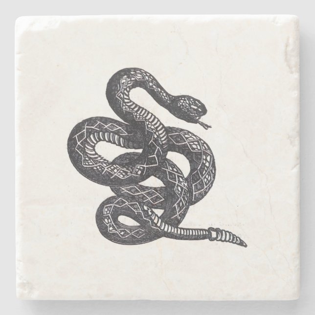Crotalus Cascavella Orm (Giftig Gropviper) Stenunderlägg (Framsidan)