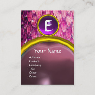 CROTALUS MONOGRAM AMETHYST,klarbold rosa lila Visitkort