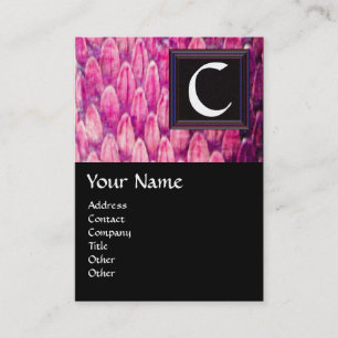 CROTALUS/ROSA SNAKE SKIN BLACK SQUARE MONOGRAM VISITKORT