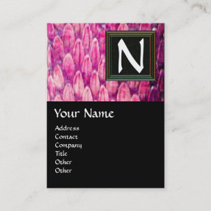 CROTALUS/ROSA SNAKESKIN BLACK SQUARE MONOGRAM VISITKORT