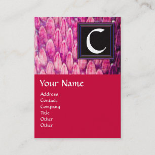 CROTALUS SQUARE MONOGRAM, fet svart rosa röd Visitkort