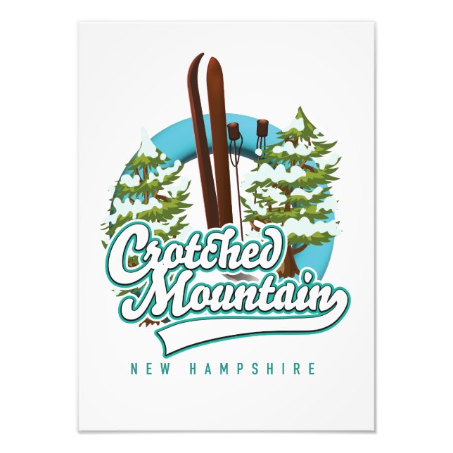 Crotched mountain new hampshire skid logotyp fototryck (Framsidan)