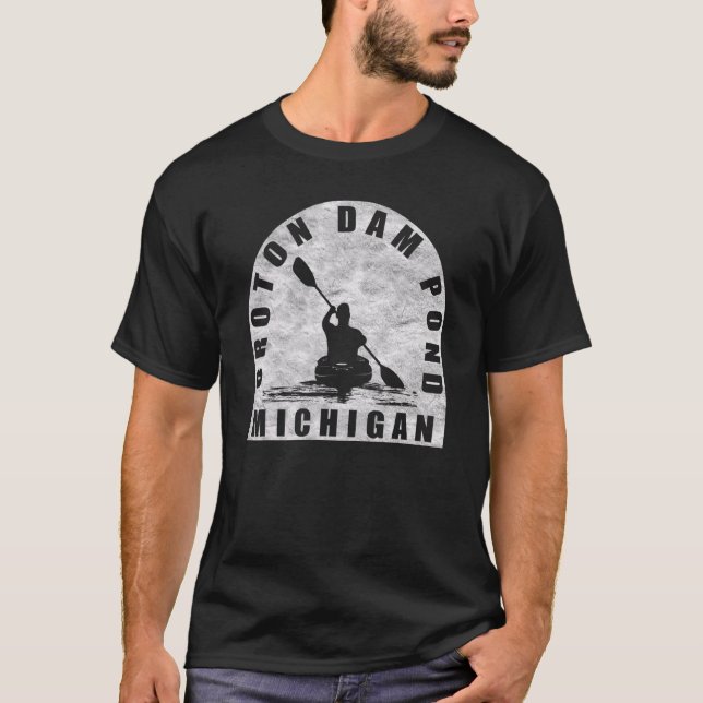 Croton Dam Pond Kayaking Michigan T Shirt (Framsida)
