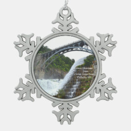 Croton Gorge Dam julprydnad Snöflinga Pewter Julgransprydnad