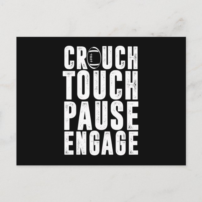 Crouch Touch Pause Engage Rugby Player Team Gift Vykort (Framsida)