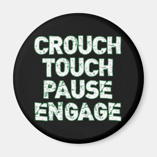 Crouch Touch Pause Förlovad Rugby Tees Magnet (Framsidan)