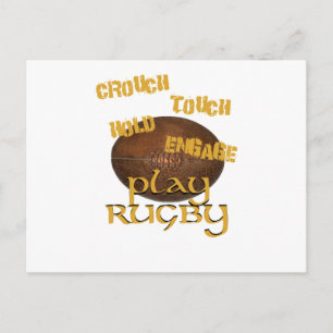 Crouch, Touch, Vänta, Förlovad. . .Play Rugby Vykort