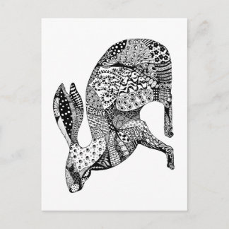 Crouching Hare Vykort