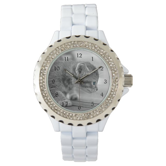 Crouching Kitten Armbandsur (Framsida)
