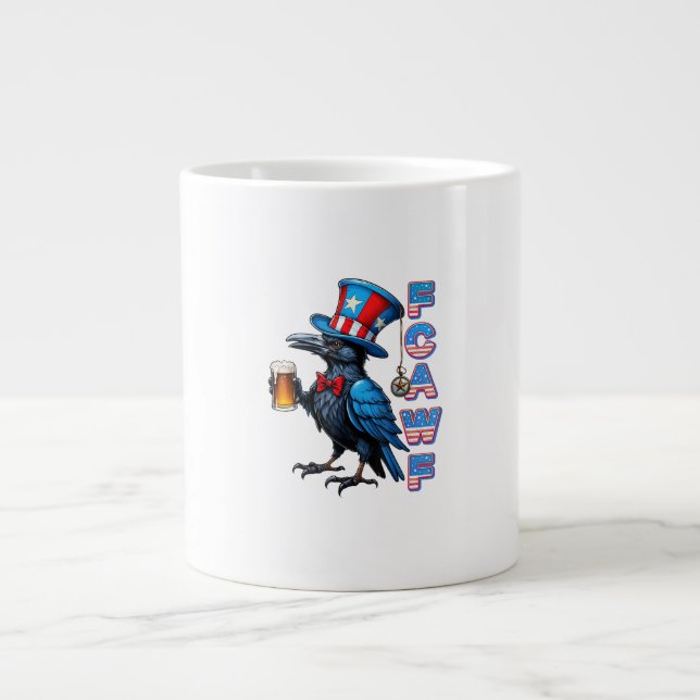 Crow, F-Caw-F Funny Bird Creative Casual Jumbo Mugg (Framsidan)