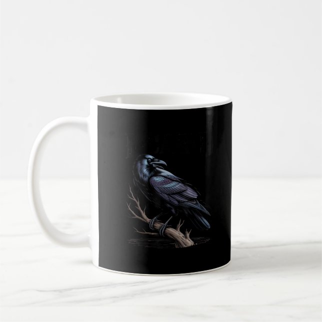 Crow, F-Caw-F Funny Bird Funny Quote Kaffemugg (Vänster)