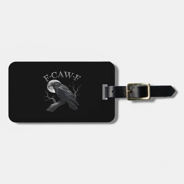 Crow F-Caw-F Funny Bird Moon Gothic Adult Humor Cl Bagagebricka (Horisontell Framsida)